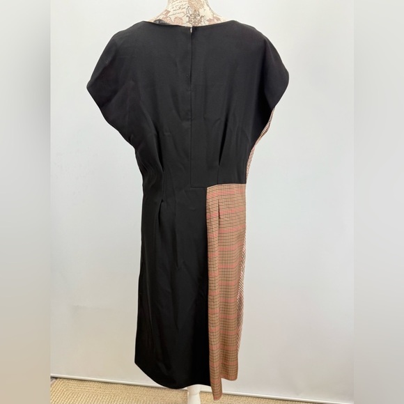 ZARA Tan and Black Asymmetrical Fitted Dress size L - Picture 9 of 16